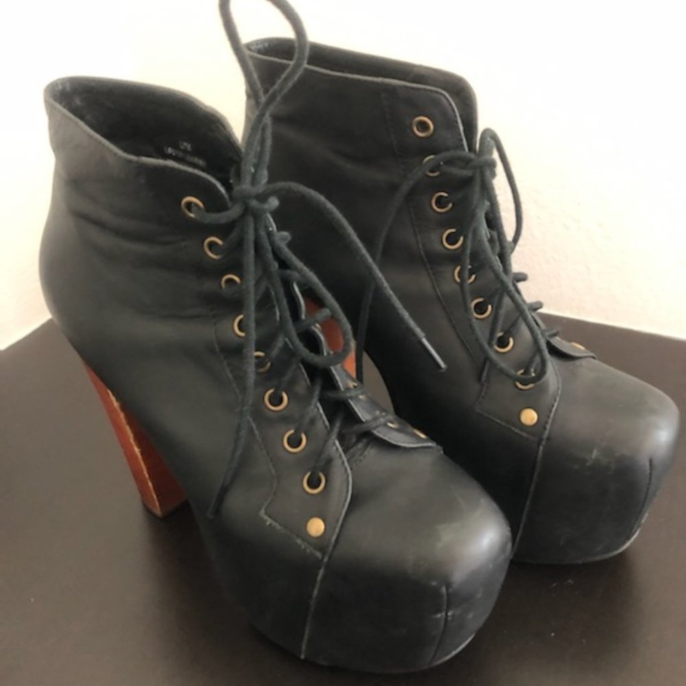 Jeffrey Campbell Lita - Black & Brown Lace up Boot